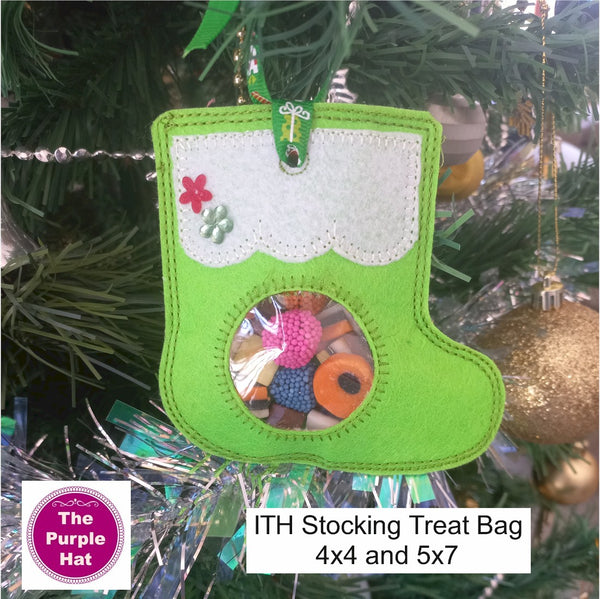 ITH In the Hoop Stocking Treat Bag 4x4 5x7
