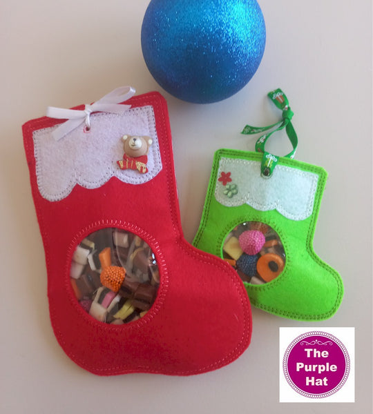 ITH In the Hoop Stocking Treat Bag 4x4 5x7