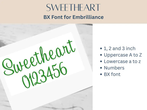 BX Font Alphabet - Sweetheart Font - 3 sizes