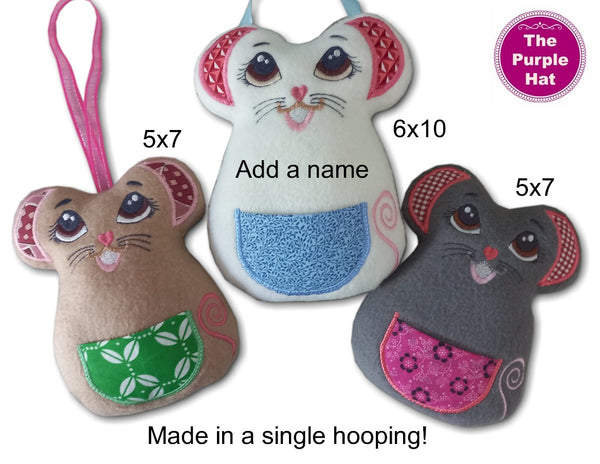 ITH In the Hoop Tooth Mouse Pillow 5x7 & 6x10