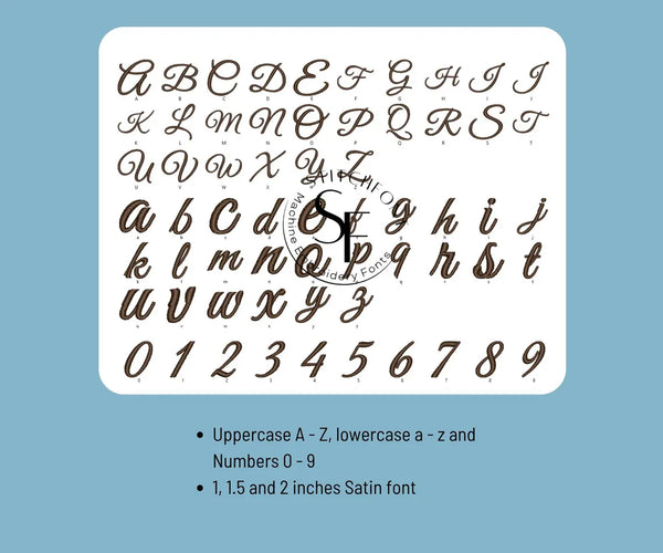 Machine Embroidery Satin Stitch Font - Great Vibes - 3 sizes - 8 formats