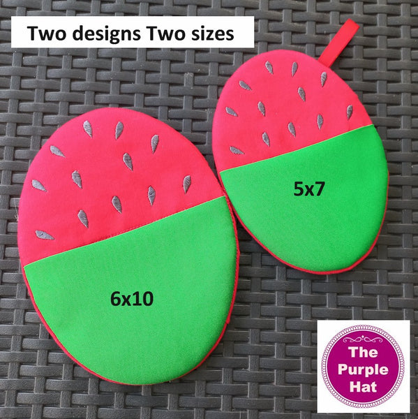 ITH In the Hoop Watermelon Hot Pads 5x7 6x10