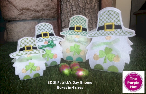 ITH 3D St Patrick's Day Gnome Treat Holder 5x7 6x10 7x11 8x12