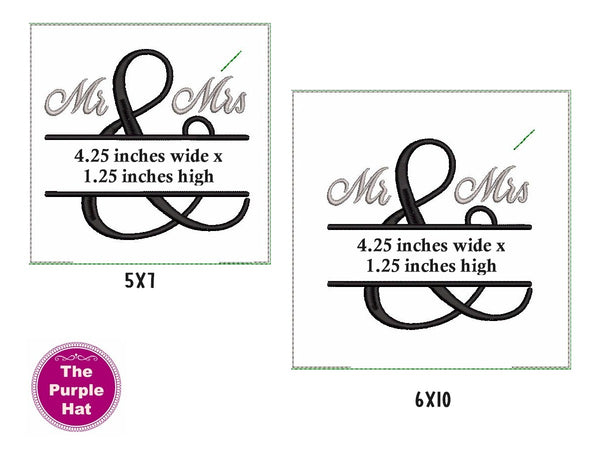 ITH In the Hoop Mr Mrs Monogram Wedding Ring Pillow 5x7 & 6x10