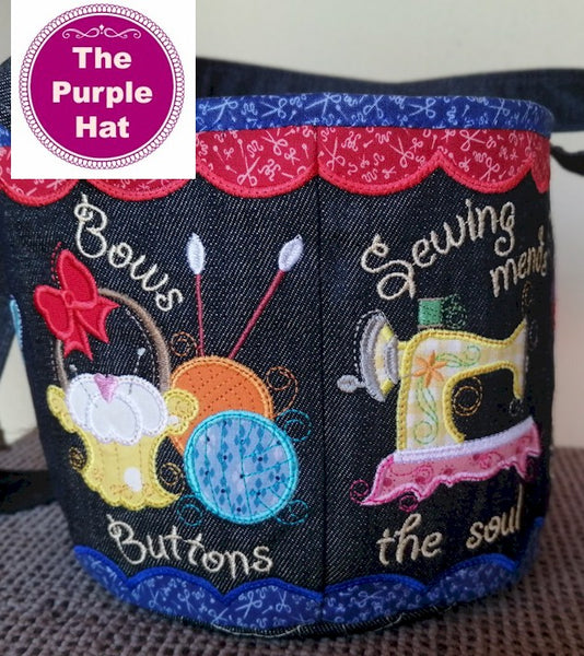 ITH Swirly Sewing Bagsket 5x7