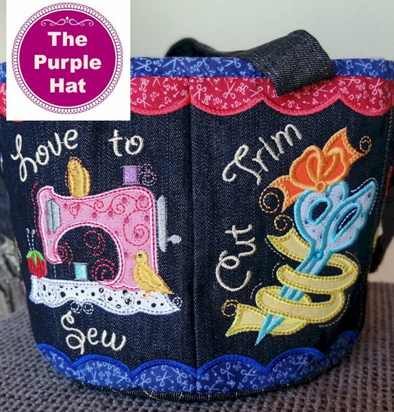ITH Swirly Sewing Bagsket 5x7