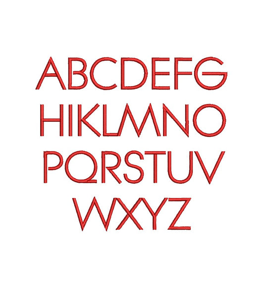 Beatnik machine embroidery font 1 inch