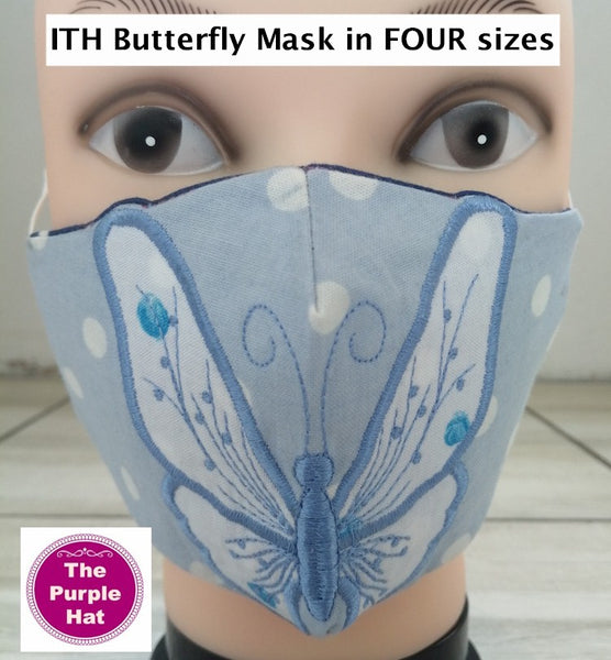 In the Hoop ITH Reversible Butterfly Contoured Face or Dust Mask V 2.0 - 4 sizes 5x7 6x10