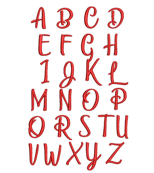 Blossoms machine embroidery font 1 inch