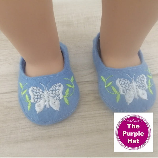 ITH Butterfly shoes or slippers for 18 inch doll 4x4