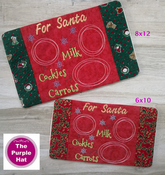 ITH Cookies for Santa Snack Mat or Mugrug 6x10 and 8x12