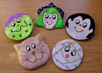 ITH Coin Purses Set 4 Halloween 4x4