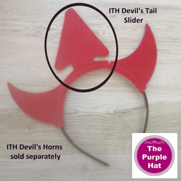 ITH In the Hoop Devil's Tail Halloween Headband Sliders 4x4