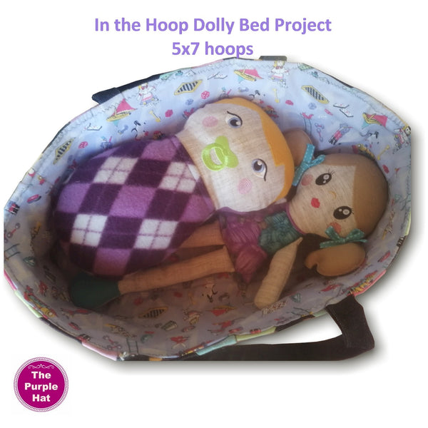 ITH In the Hoop Doll bed/carry cot project 5x7