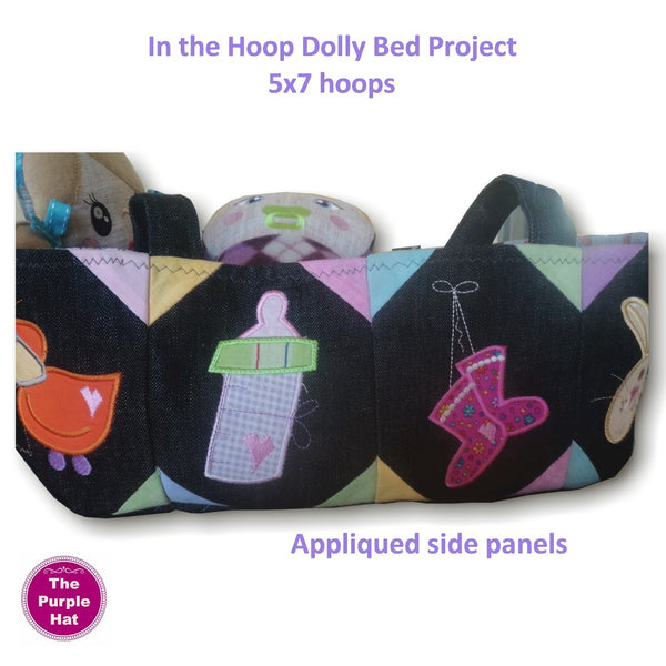 ITH In the Hoop Doll bed/carry cot project 5x7