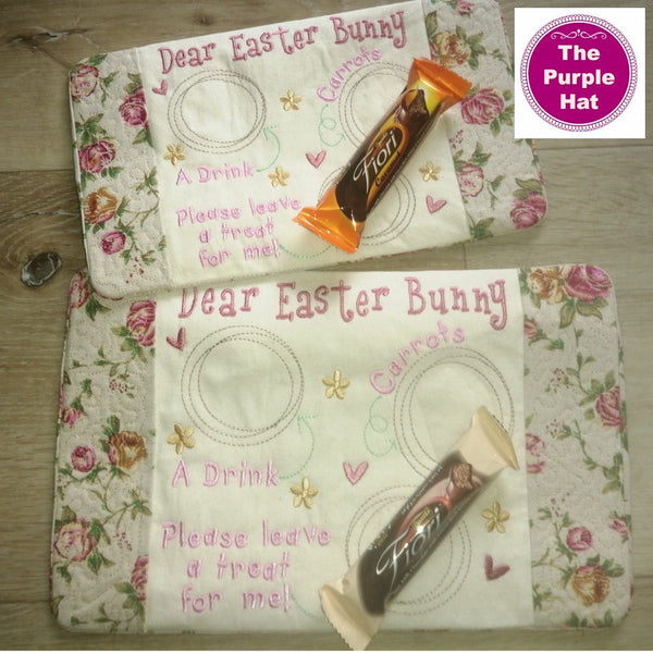 In the Hoop ITH Easter Bunny Snack Mat or Mug rug 6x10 and 8x12