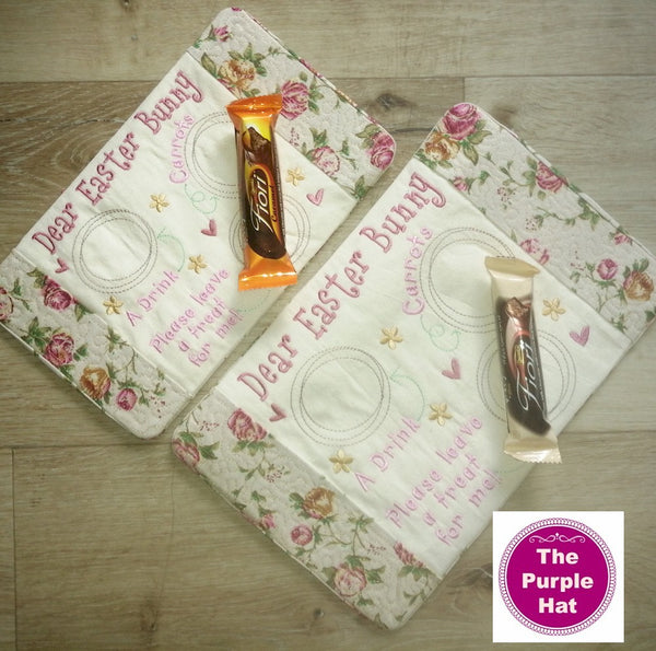 In the Hoop ITH Easter Bunny Snack Mat or Mug rug 6x10 and 8x12