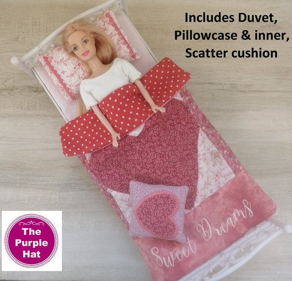 ITH Heart Bedding Set for 11 1/2 inch dolls