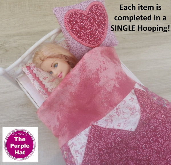 ITH Heart Bedding Set for 11 1/2 inch dolls