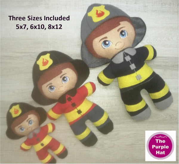 ITH Heroes: Fireman plush doll stuffed toy 5x7 6x10 8x12