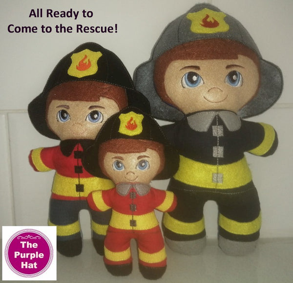 ITH Heroes: Fireman plush doll stuffed toy 5x7 6x10 8x12