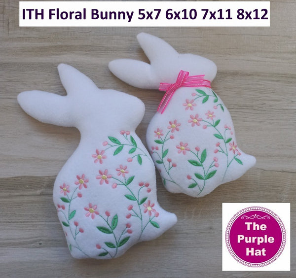 ITH Floral Bunny Stuffed Toy 5x7 6x10 7x11 8x12