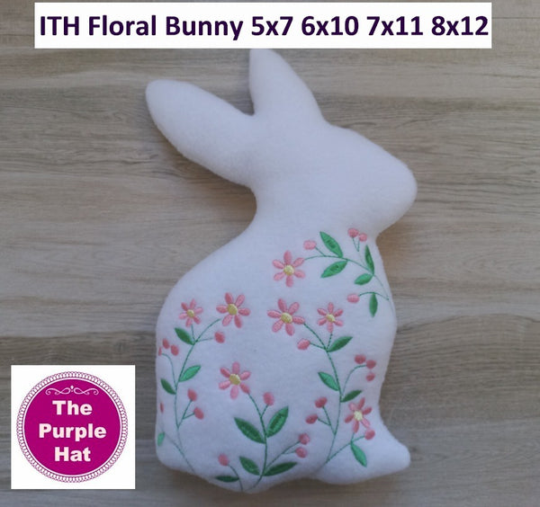 ITH Floral Bunny Stuffed Toy 5x7 6x10 7x11 8x12