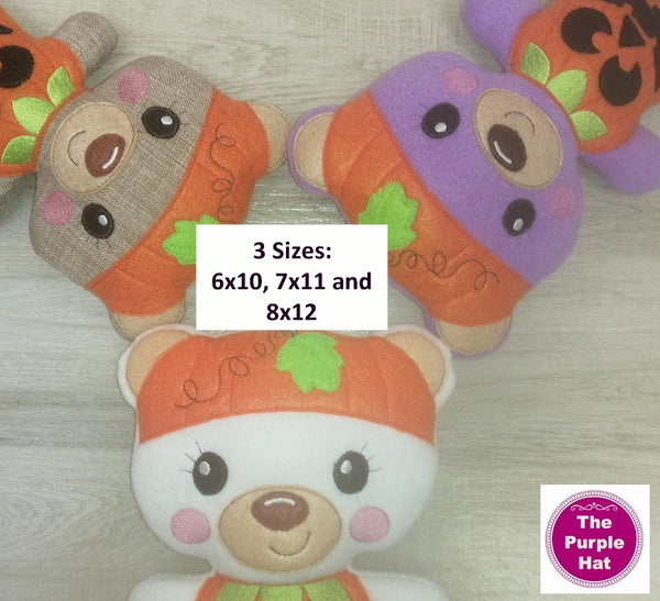 ITH Jack o'Lantern Stuffed Bear Toy 6x10 7x11 8x12