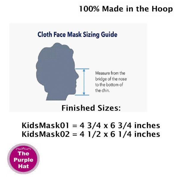 In the Hoop ITH Kids Basic Face or Dust Mask 2 sizes 5x7