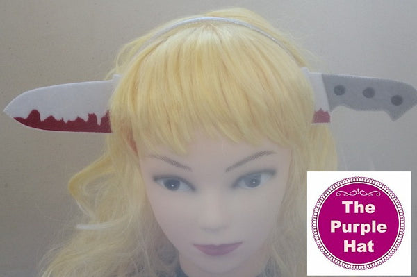 ITH In the Hoop Bloody Knife Halloween Headband Sliders 4x4