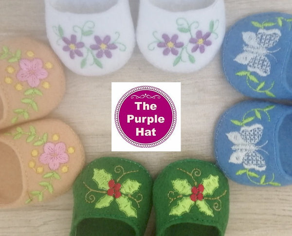 ITH Floral shoes or slippers for 18 inch doll 4x4
