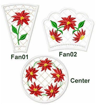 ITH Poinsettia Doily 4x4