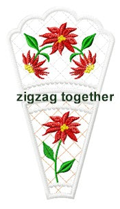 ITH Poinsettia Doily 4x4