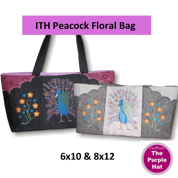 ITH Peacock Floral Bag 6x10 8x12