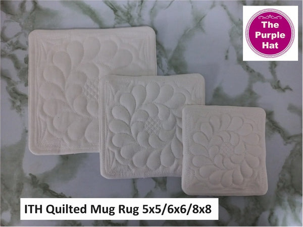 ITH Quilted Mug Rug 01 5x5 6x6 8x8