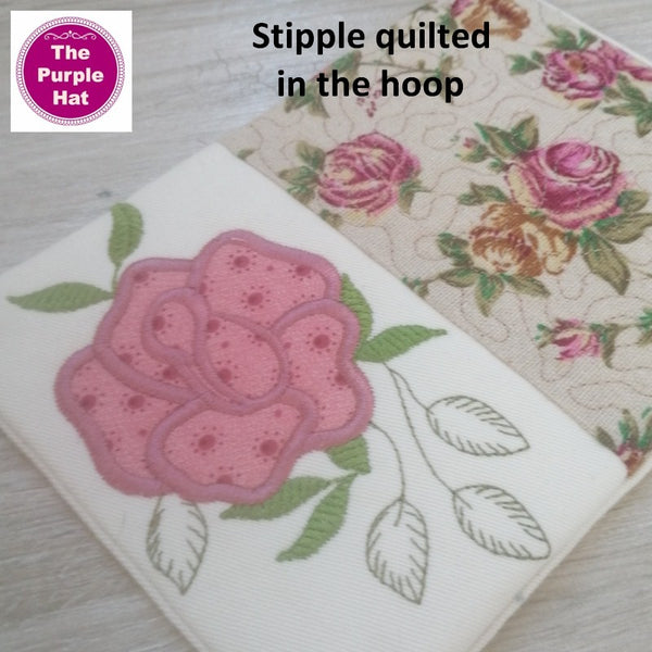 In the Hoop ITH Rose Mugrug 5x7 and 6x10
