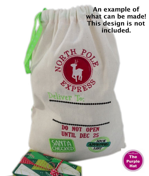 Santa Sack 02 machine embroidery design 6x10 only