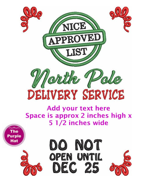 Santa Sack 02 machine embroidery design 6x10 only