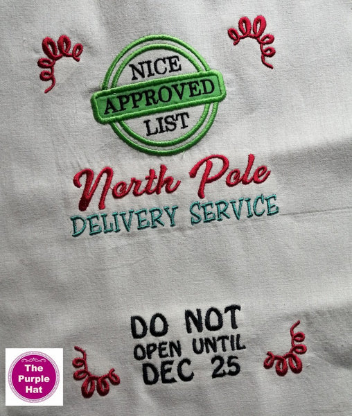 Santa Sack 02 machine embroidery design 6x10 only