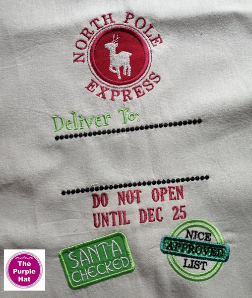Santa Sack 03 machine embroidery design 6x10 only