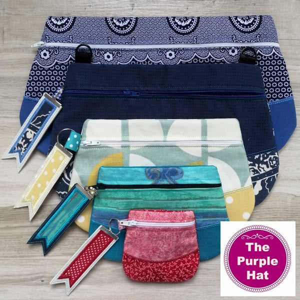 ITH Two-Tone Clutch Purse 4x4 5x7 6x10 8x12 8x14 with bonus Key Fob