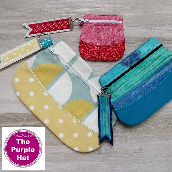 ITH Two-Tone Clutch Purse 4x4 5x7 6x10 8x12 8x14 with bonus Key Fob