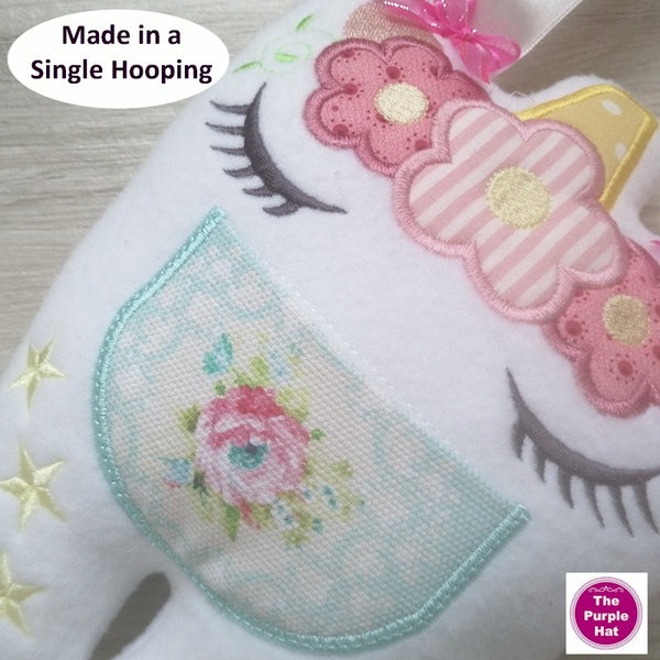 ITH In the Hoop Unicorn Tooth Fairy Pillow 5x7 & 6x10