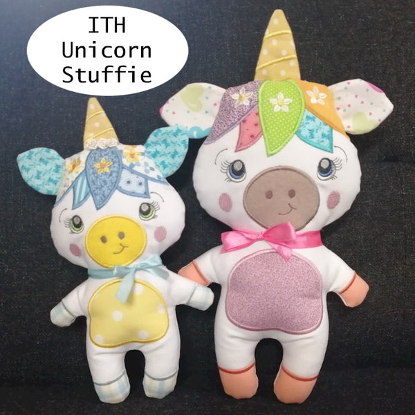 ITH Unicorn Soft Stuffed Toy Stuffie 5x7 and 6x10