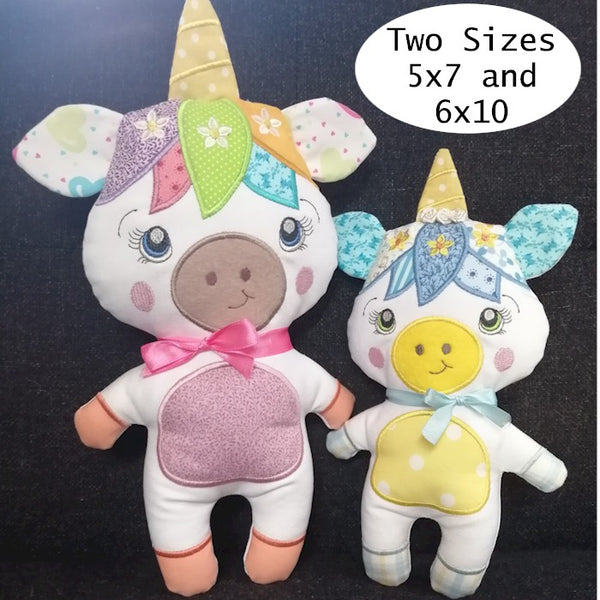 ITH Unicorn Soft Stuffed Toy Stuffie 5x7 and 6x10