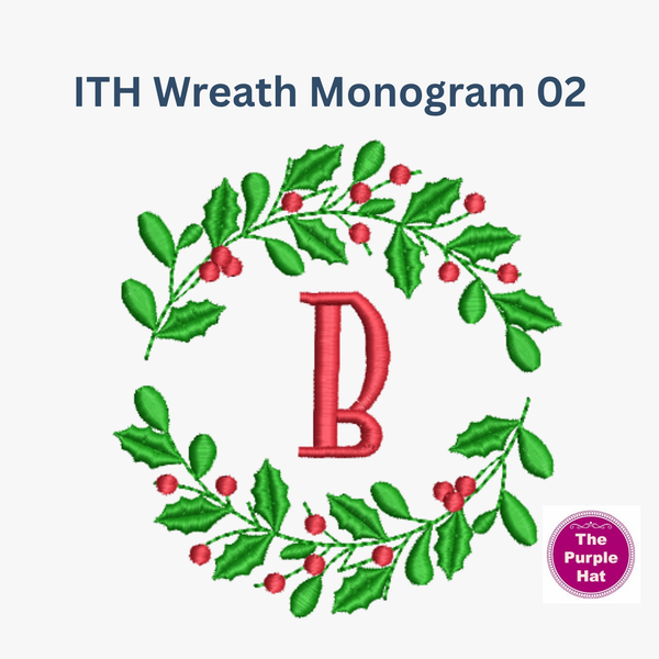 Christmas Wreath Monogram Frame 02 4x4