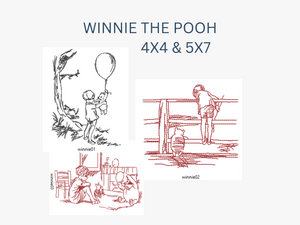 Winnie the Pooh vintage designs 4x4 5x7