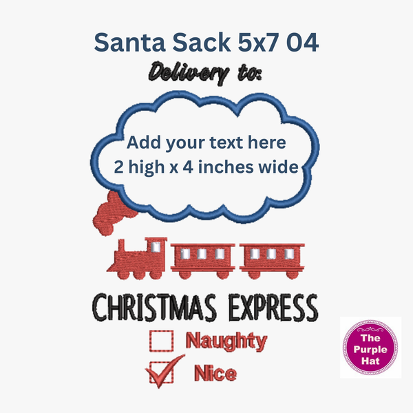 Santa Sack 04 machine embroidery design 5x7 only
