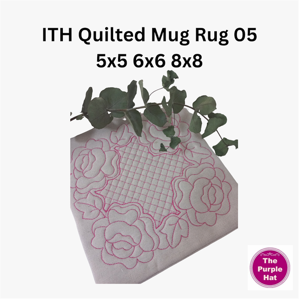 ITH Quilted Mug Rug 05 5x5 6x6 8x8