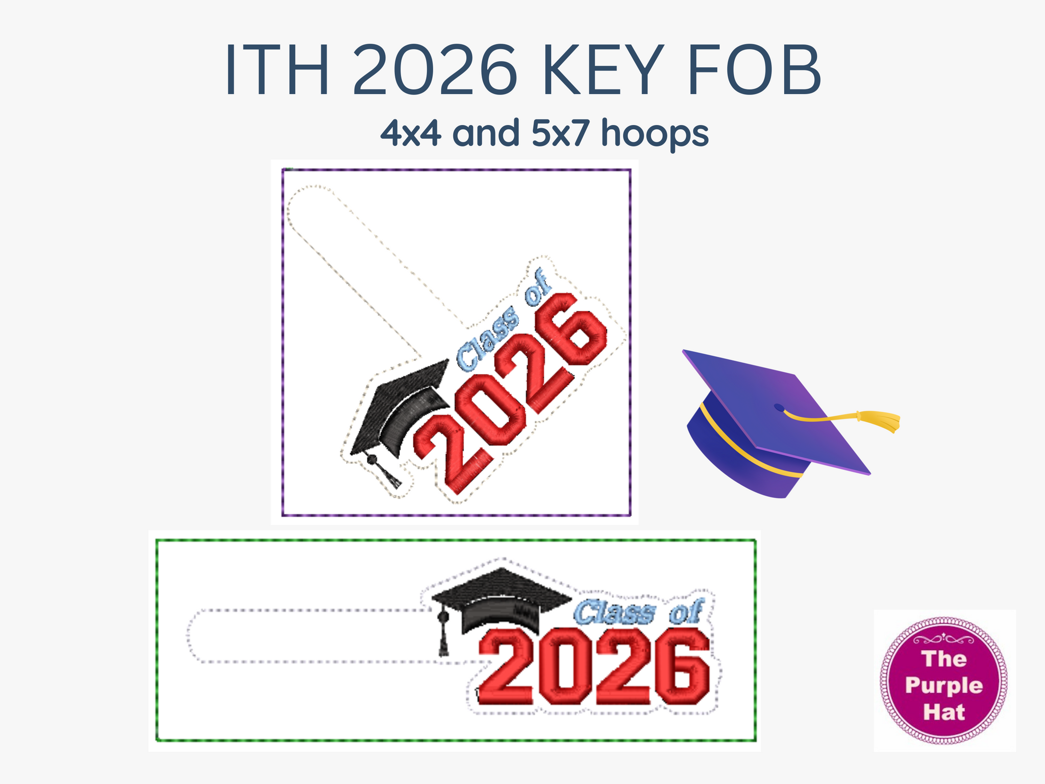 ITH In the Hoop Class of 2026 Key Fob or Bag Tag